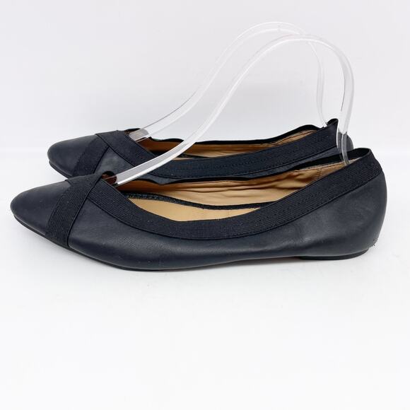 Me Too Women's Black Leather Reign Flat Nappa Size 8.5M - Picture 5 of 15